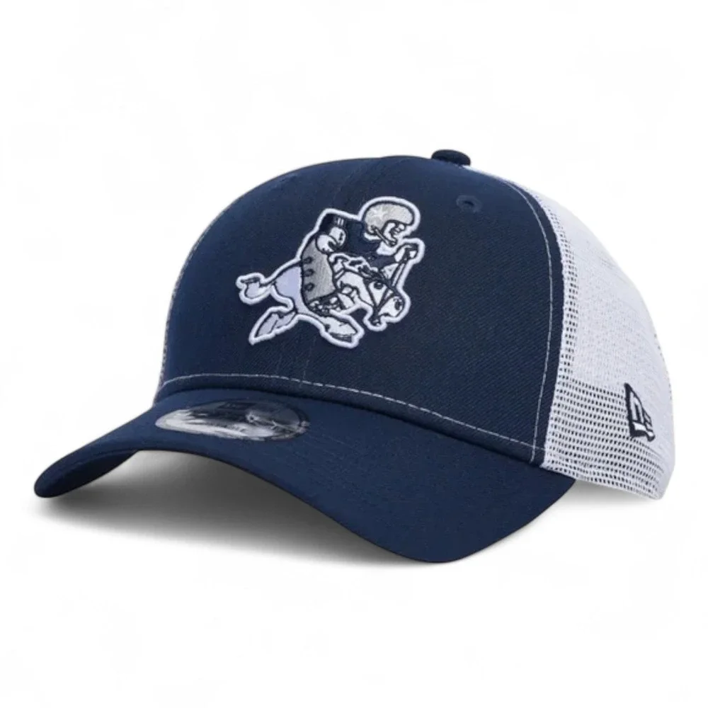 Dallas Cowboys Retro‎ Joe Hat New Era 9FORTY Blue Trucker Mesh Snapback Cap NEW